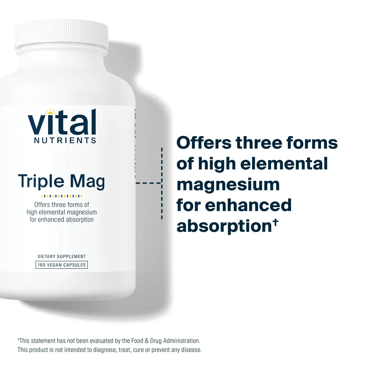 Vital Nutrients Triple Magnesium Complex 500mg | Supports Stress, Heart, Bone & Muscle Health - view 3