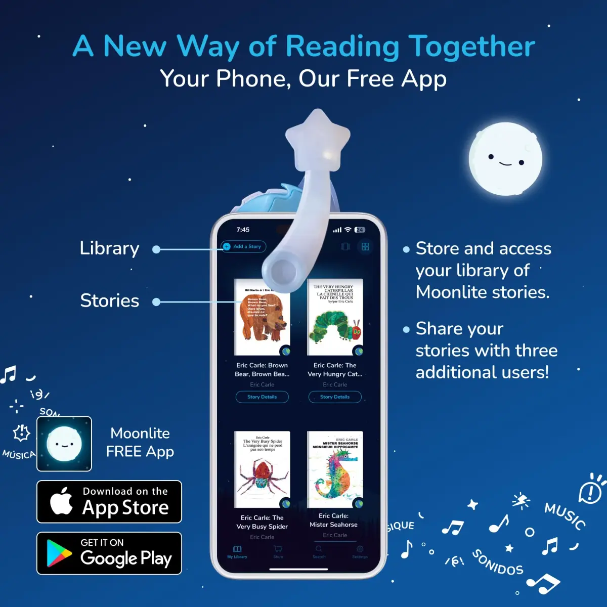 Moonlite Storytime Projector + The Three Little Pigs Single Story | Interactive Learning Toy for Ages 2-6 - view 4