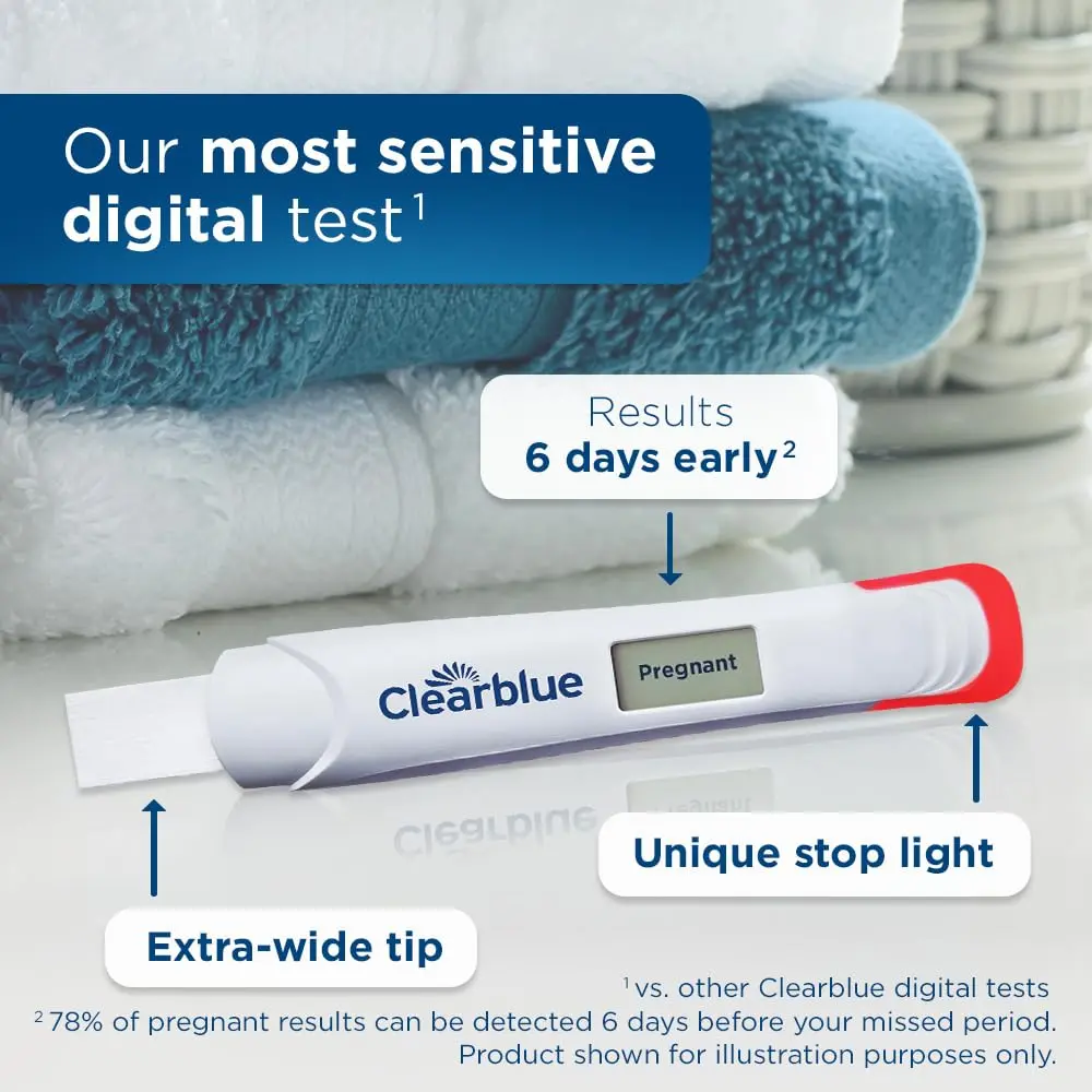 Clearblue Early Digital Pregnancy Test 2 Ct | Detects 6 Days Early, Over 99% Accurate - view 2