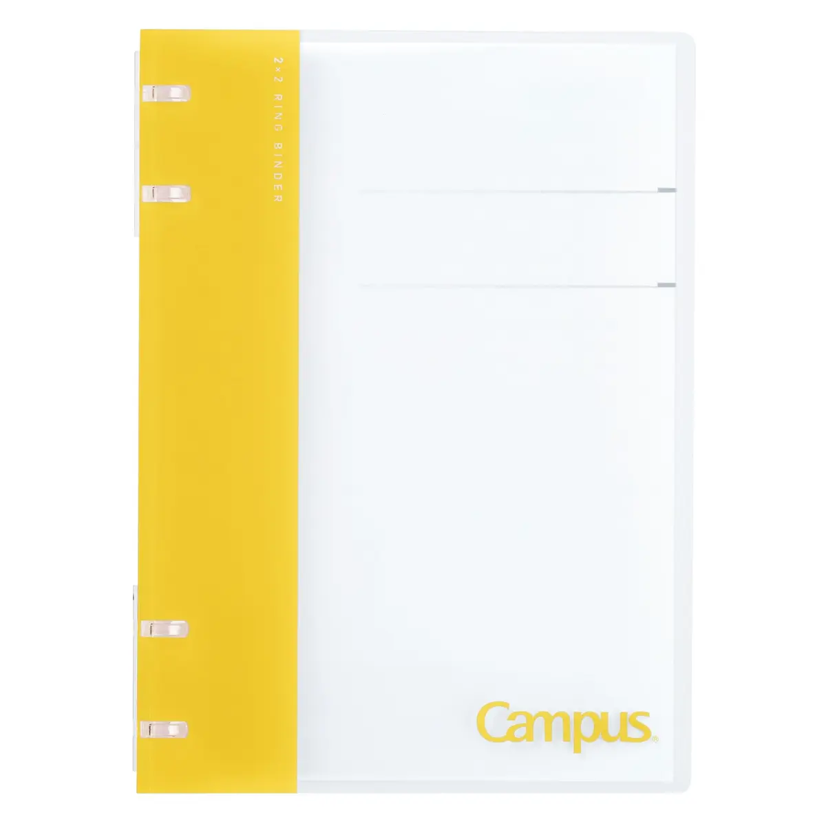 KOKUYO Campus Refillable Notebook A5 2x2 Slim Ring Binder with Customizable Title Page, 40 Sheets, Yellow - main product image
