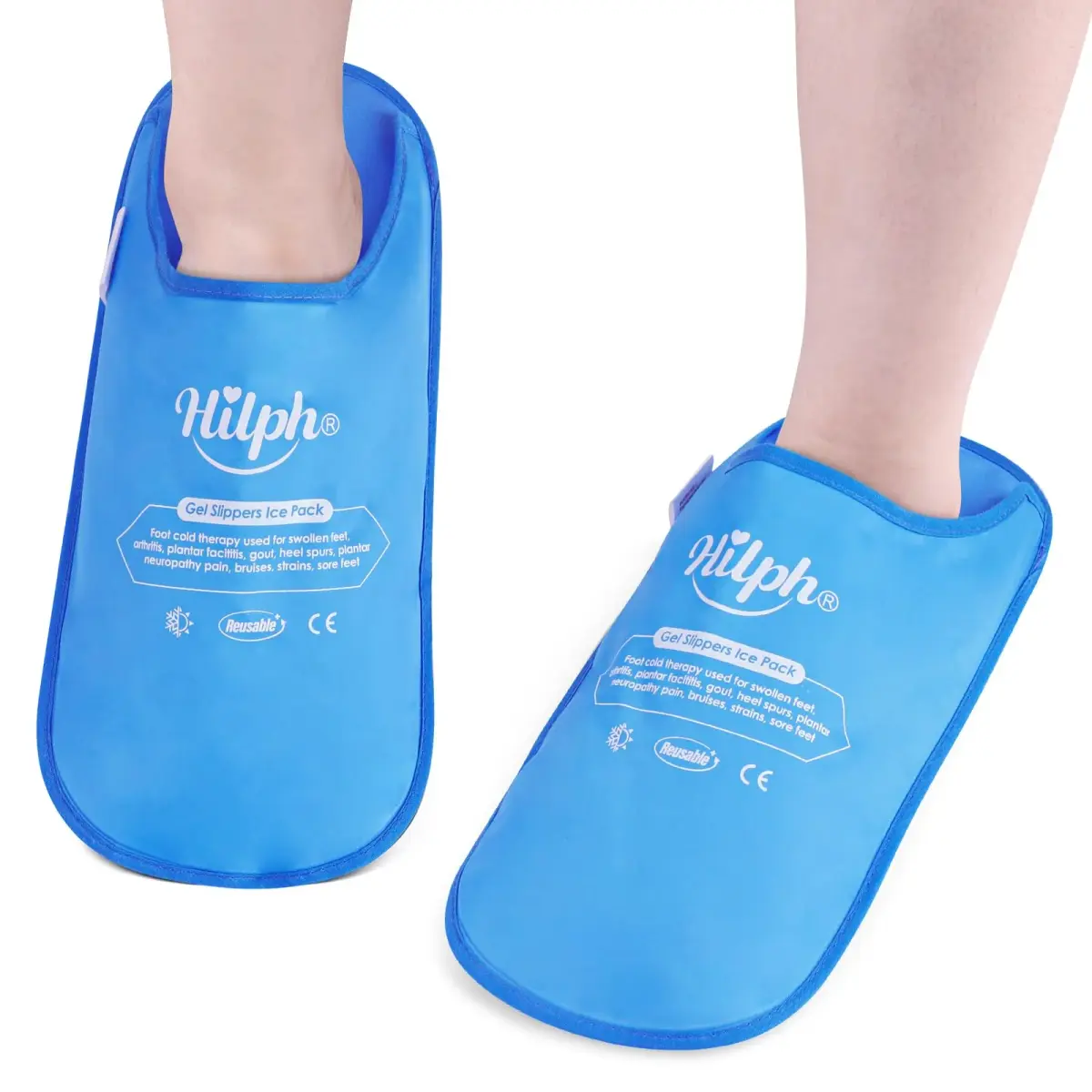 Hilph Foot Ice Pack Slippers, 1 Pair, 30.5cm (12.2") | Plantar Fasciitis & Swollen Feet Pain Relief - main product image