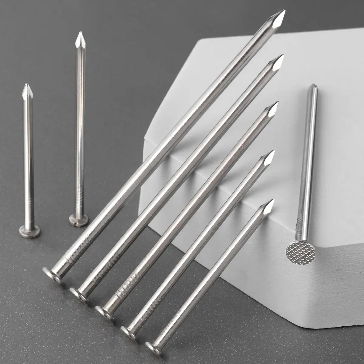 VGBUY 360PCS Stainless Steel Finishing Nails 1-1/2 Inch (3.81 cm) | Flat Head Picture Hanging Nails for Wood & Walls - view 2