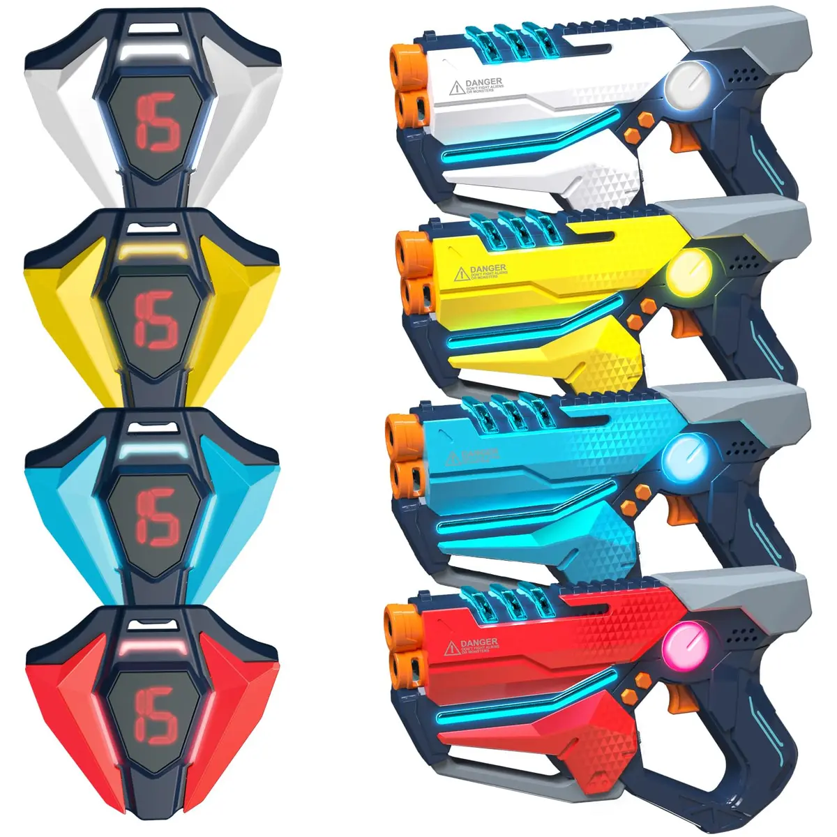 TG BLOCKS Laser Tag Set of 4 with Vests | Futuristic Sci-Fi Design, LED Lights, 4-Player Game - main product image