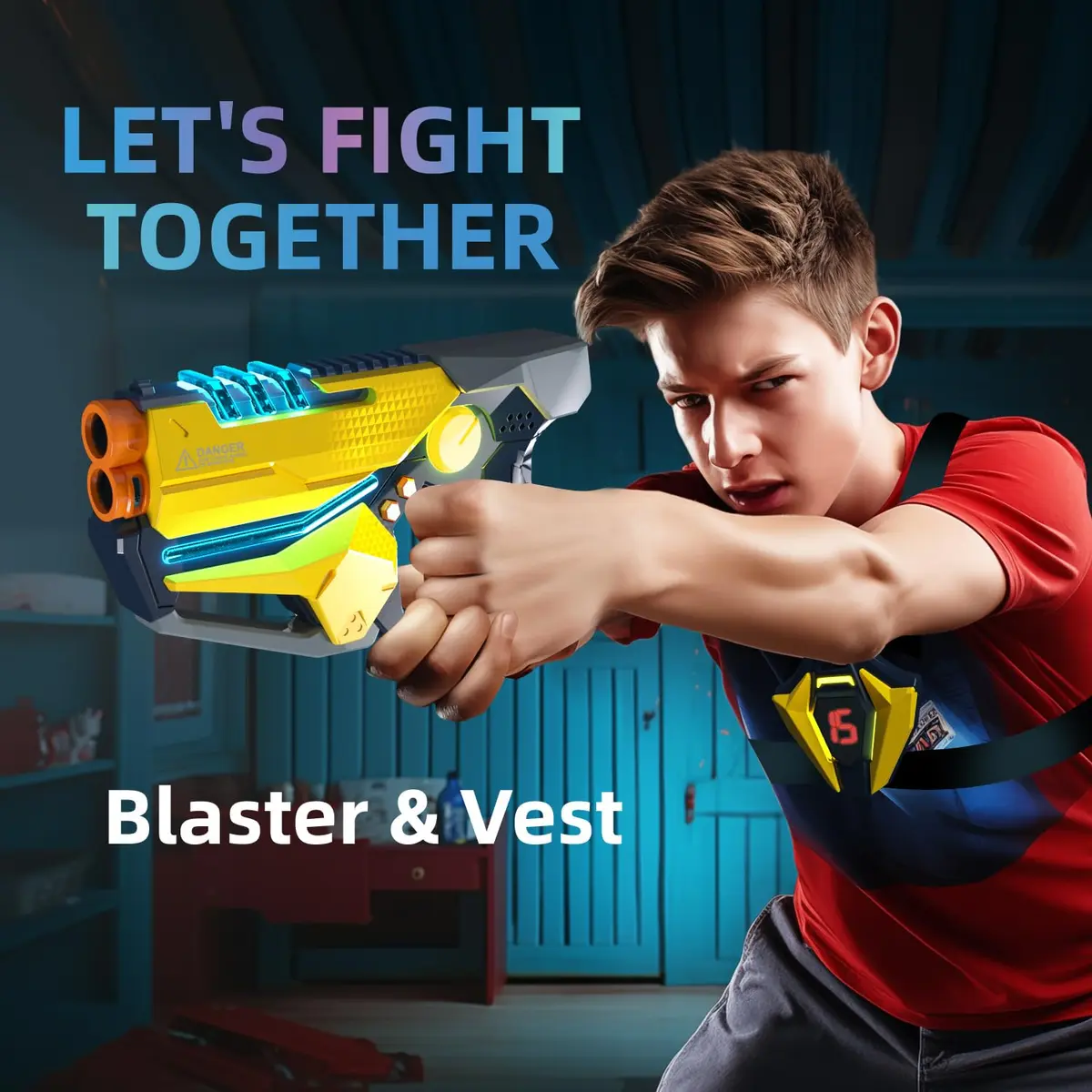 TG BLOCKS Laser Tag Set of 4 with Vests | Futuristic Sci-Fi Design, LED Lights, 4-Player Game - view 7