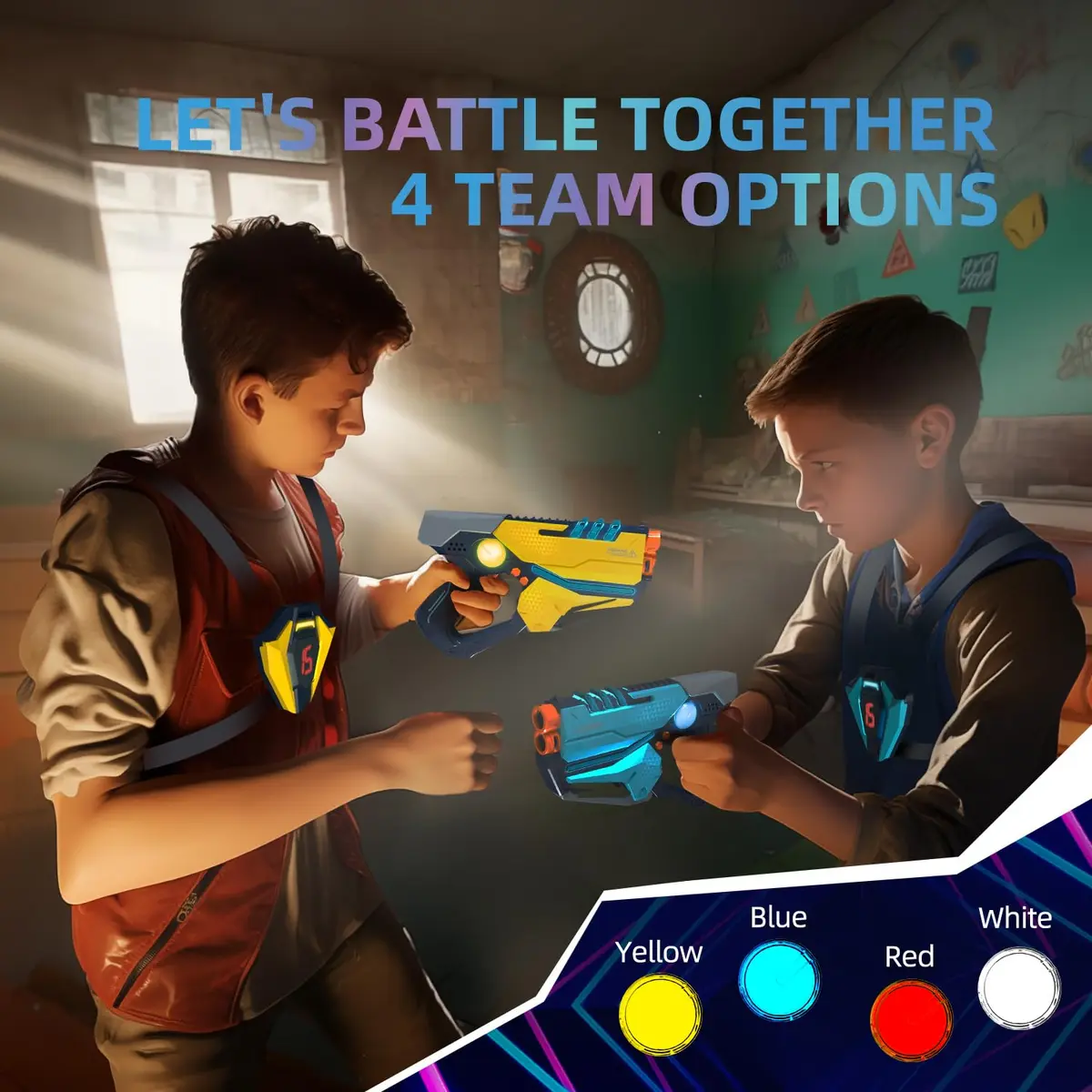 TG BLOCKS Laser Tag Set of 4 with Vests | Futuristic Sci-Fi Design, LED Lights, 4-Player Game - view 4