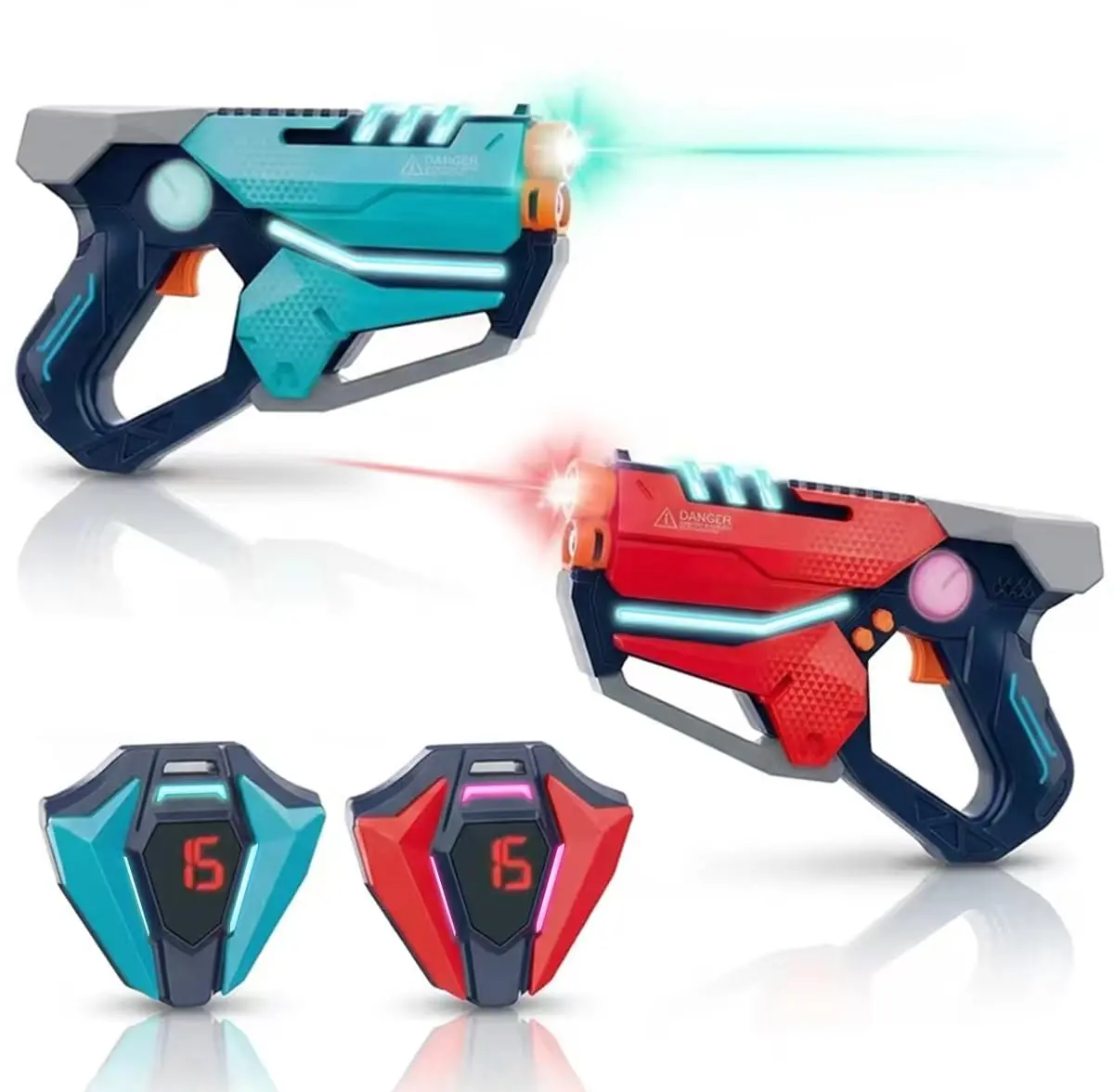 TG BLOCKS Laser Tag Set of 2 with LED Vests | Futuristic Sci-Fi Design & Advanced Gameplay Options - view 5