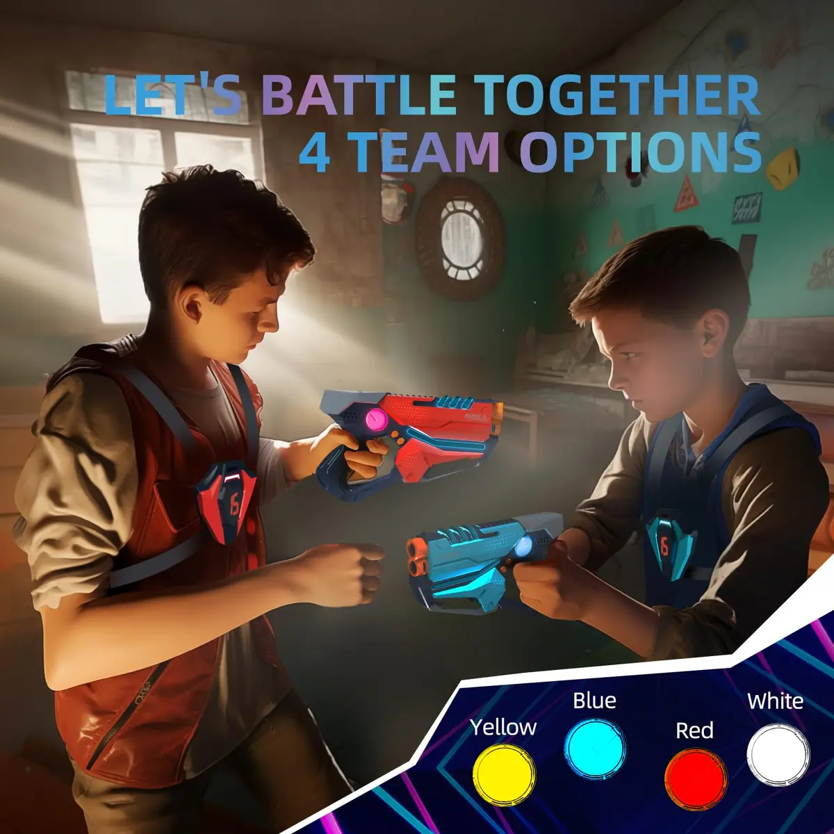 TG BLOCKS Laser Tag Set of 2 with LED Vests | Futuristic Sci-Fi Design & Advanced Gameplay Options - view 4