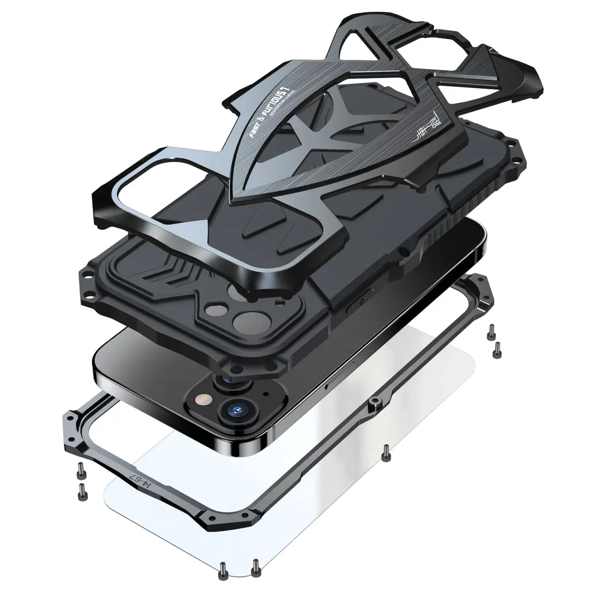 Lunivop Heavy Duty Metal Case for iPhone 15 Pro Max 6.7'' | Military Grade Armor - main product image