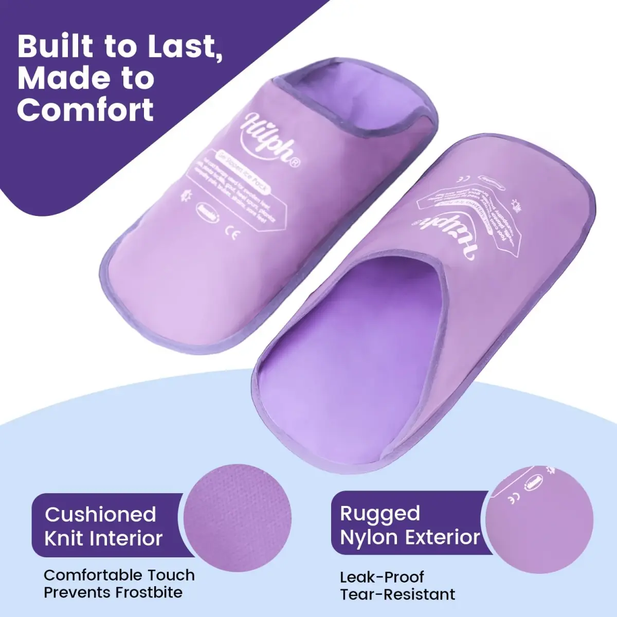 Hilph Foot Ice Pack Slippers, Gel Cold Therapy for Plantar Fasciitis, Gout, Neuropathy Relief, 2-Pack Purple - view 8