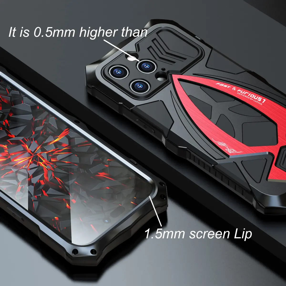 Lunivop Heavy Duty Metal Case for iPhone 15 Pro Max 6.7'' | Military Grade Armor & Drop Protection - view 5