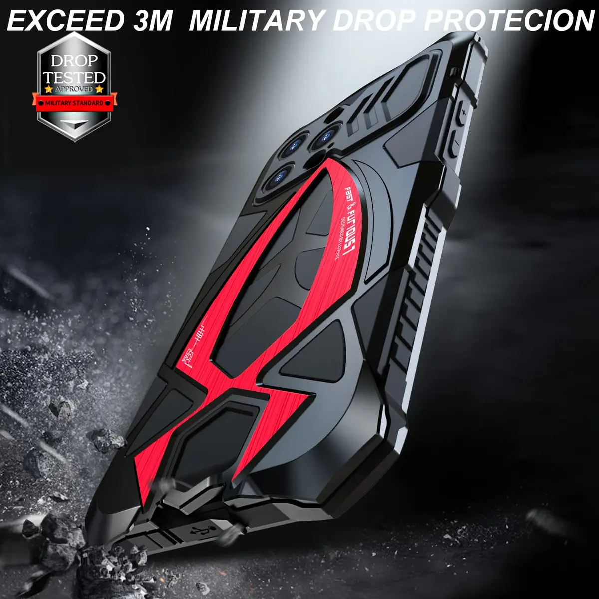 Lunivop Heavy Duty Metal Case for iPhone 15 Pro Max 6.7'' | Military Grade Armor & Drop Protection - view 6