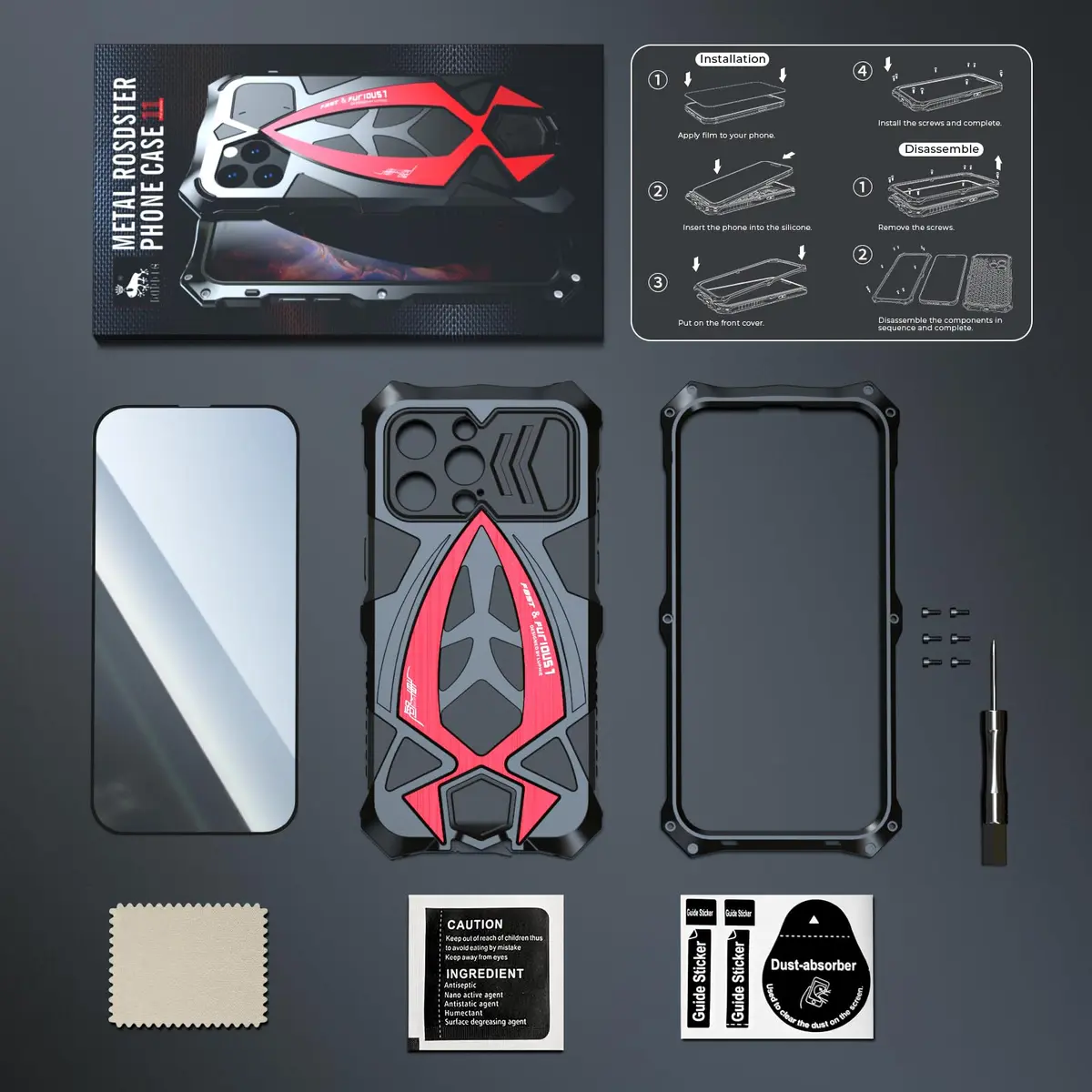 Lunivop Heavy Duty Metal Case for iPhone 15 Pro Max 6.7'' | Military Grade Armor & Drop Protection - view 2
