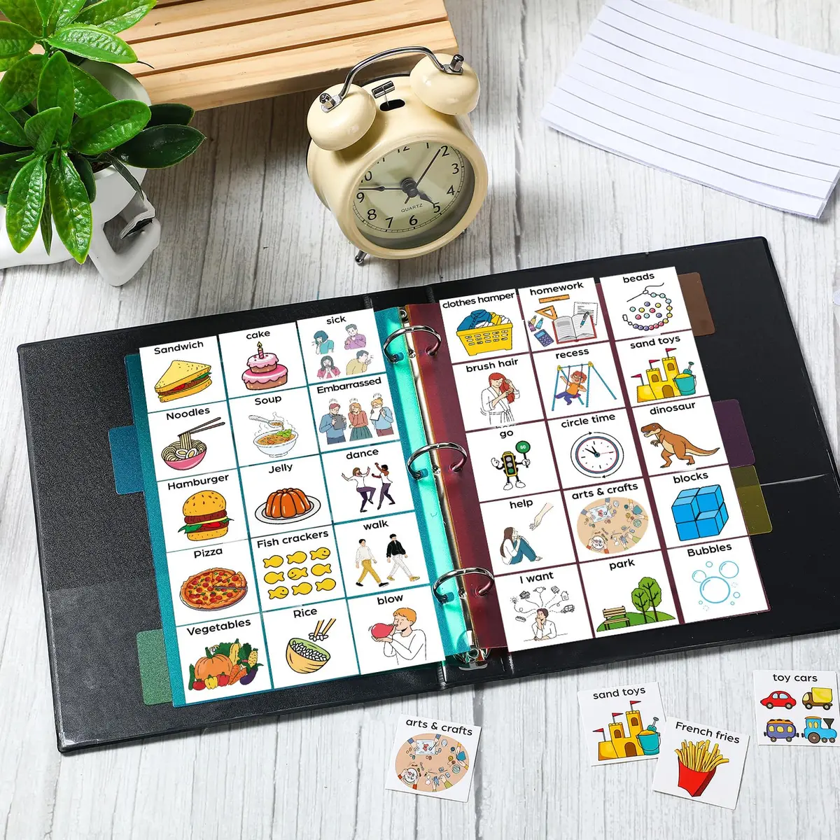 Resurhang 162 Cartoon Communication Book Autism Speech Binder 21x14.8cm | Visual & Engaging Communication Tool - view 5