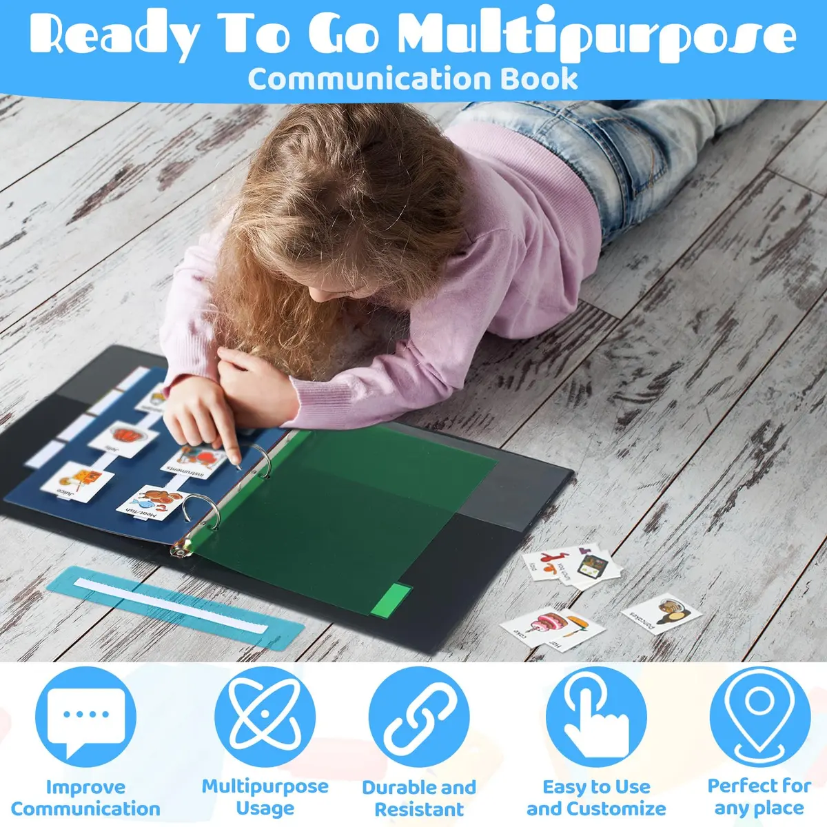 Resurhang 162 Cartoon Communication Book Autism Speech Binder 21x14.8cm | Visual & Engaging Communication Tool - view 6
