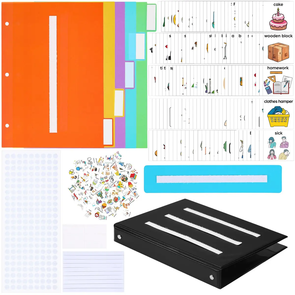 Resurhang 162 Cartoon Communication Book Autism Speech Binder 21x14.8cm | Visual & Engaging Communication Tool - view 7