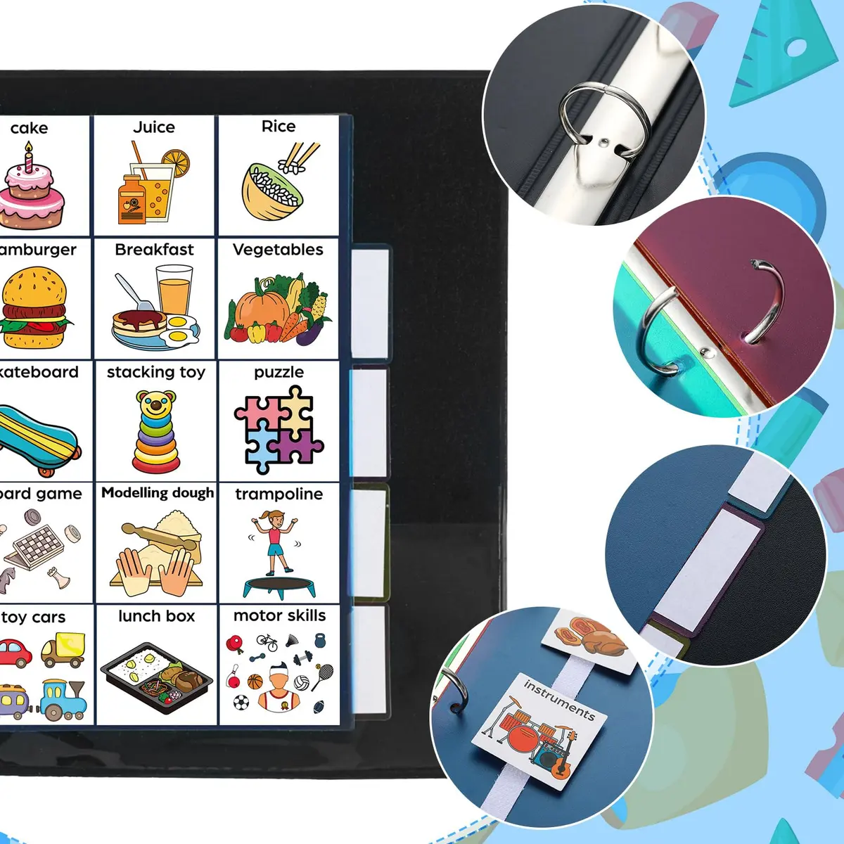 Resurhang 162 Cartoon Communication Book Autism Speech Binder 21x14.8cm | Visual & Engaging Communication Tool - view 3