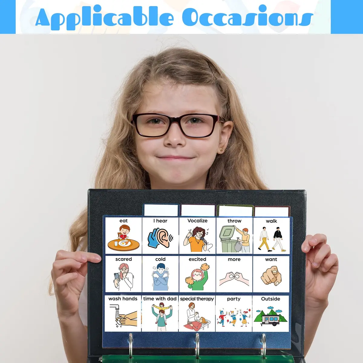 Resurhang 162 Cartoon Communication Book Autism Speech Binder 21x14.8cm | Visual & Engaging Communication Tool - view 4