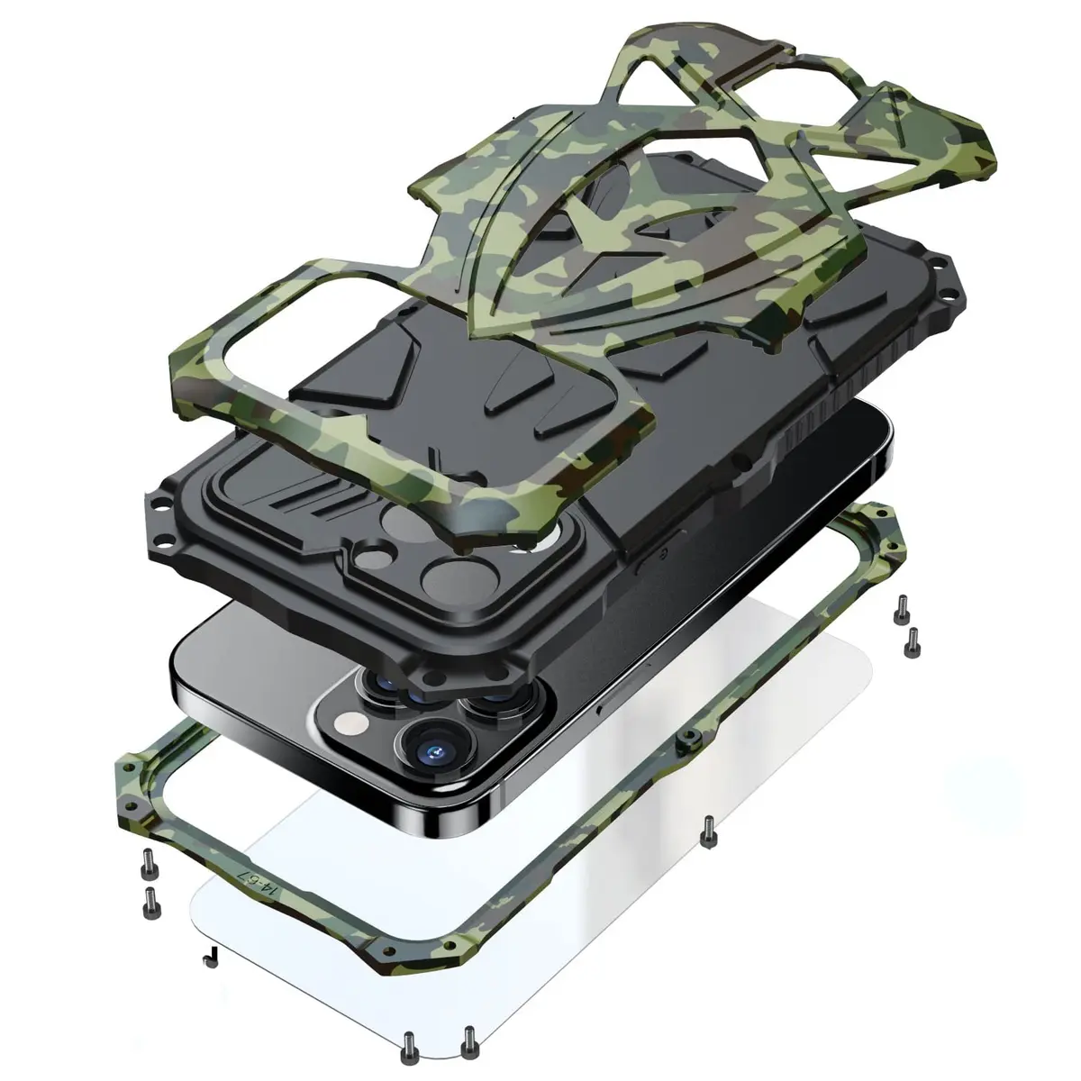 Lunivop for iPhone 15 Pro Max Case Metal Heavy Duty Camouflage | Military Grade 6.7'' - main product image