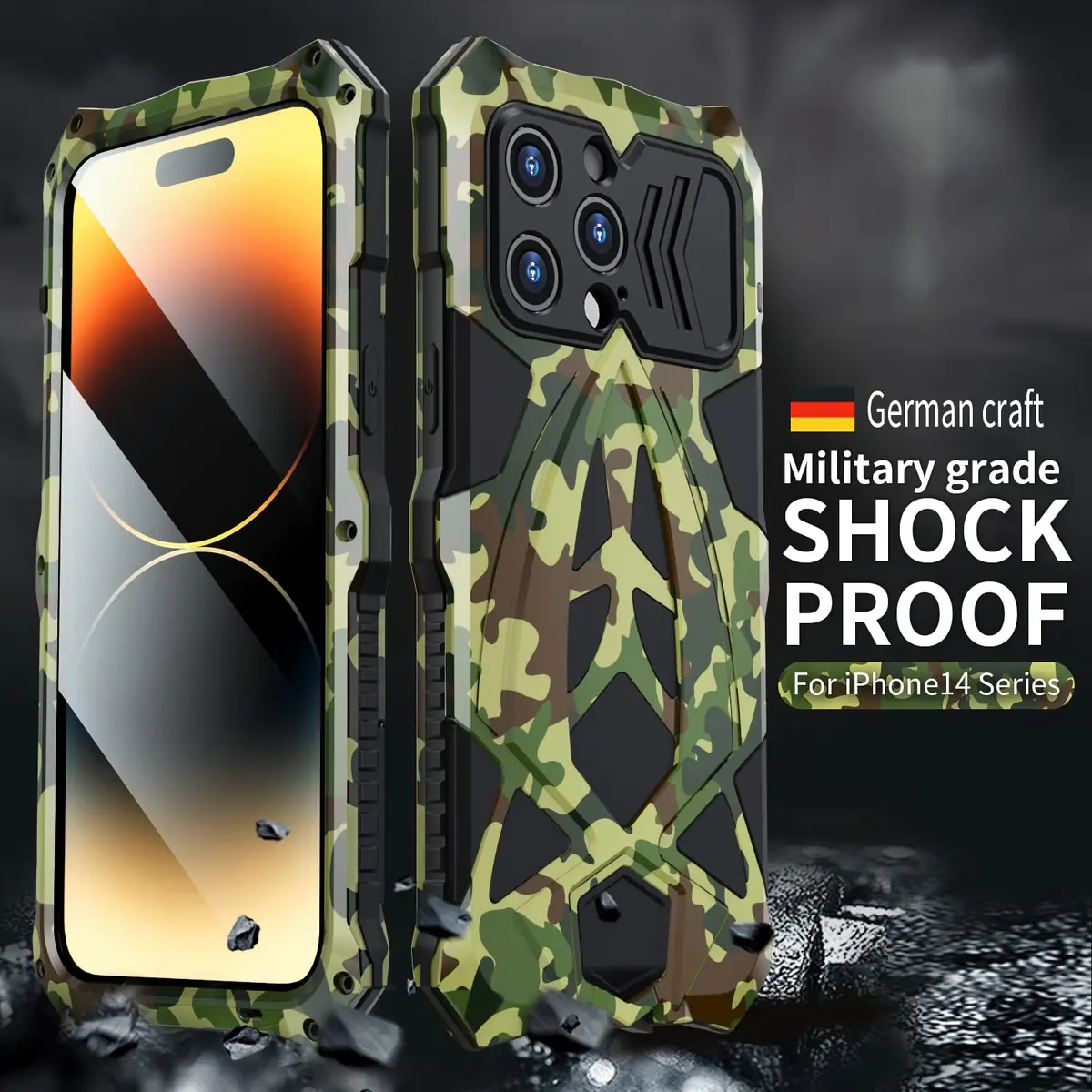 Lunivop for iPhone 15 Pro Max Case Metal Heavy Duty Camouflage | Military Grade 6.7'' - view 2