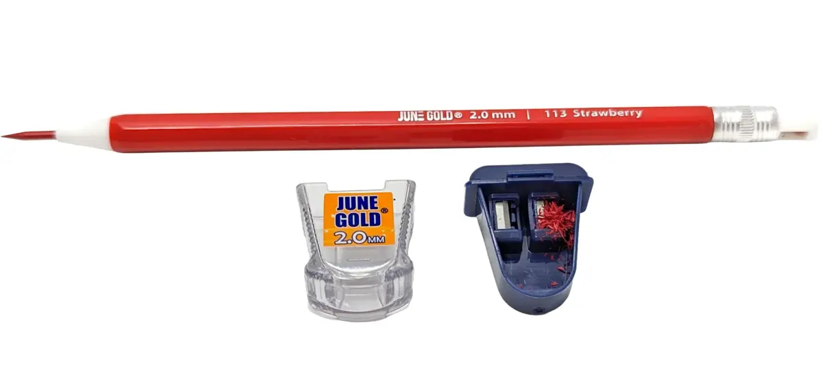 June Gold 2.0 mm Pencil Sharpener for Graphite or Color Leads (2 Pack, Blue) | Sharpens Leads & Catches Dust - view 5