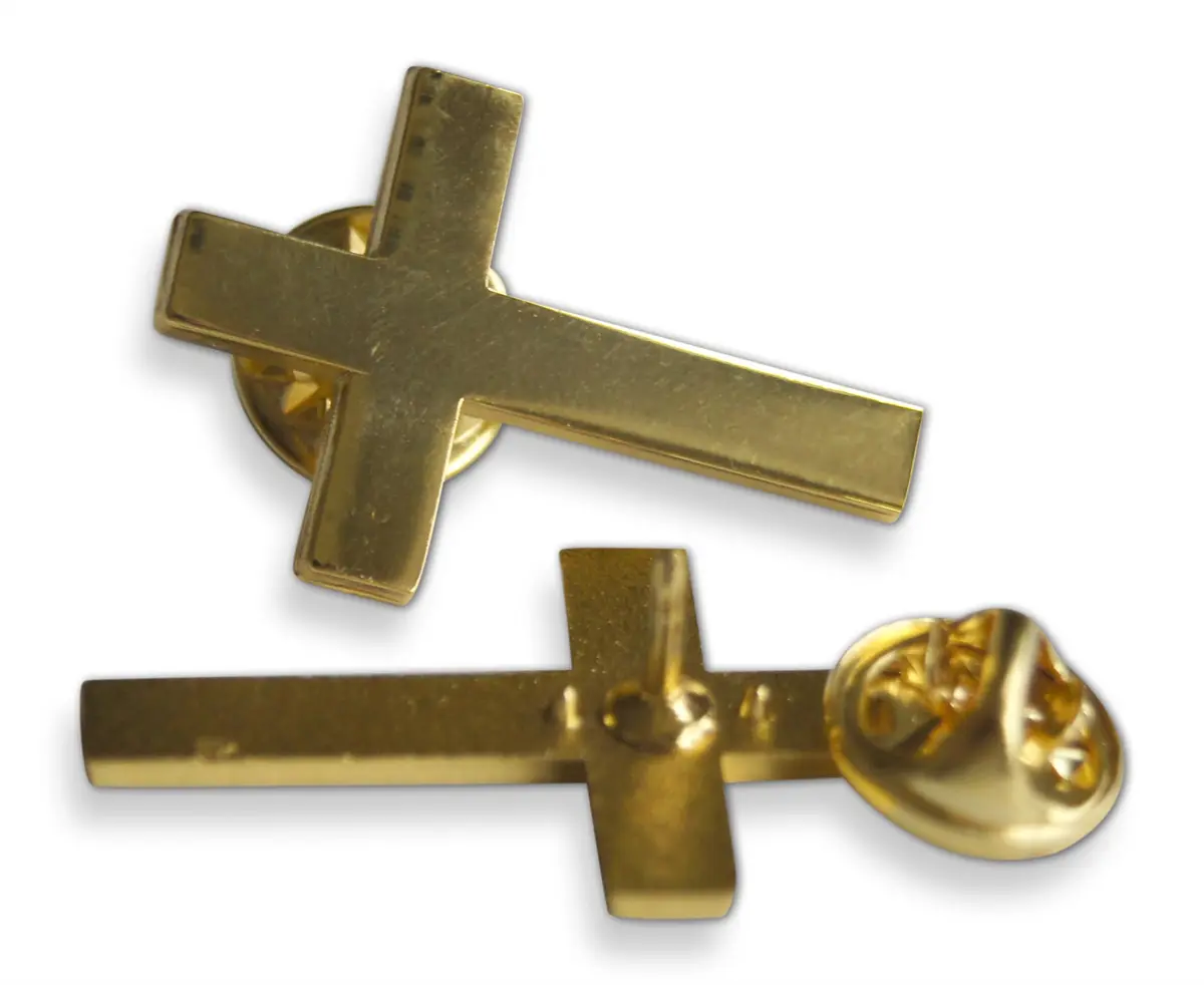 Novel Merk Christian Cross Icon Religious Lapel Pin, Hat Pin & Tie Tack Set with Clutch Back (3 Cross) - view 3