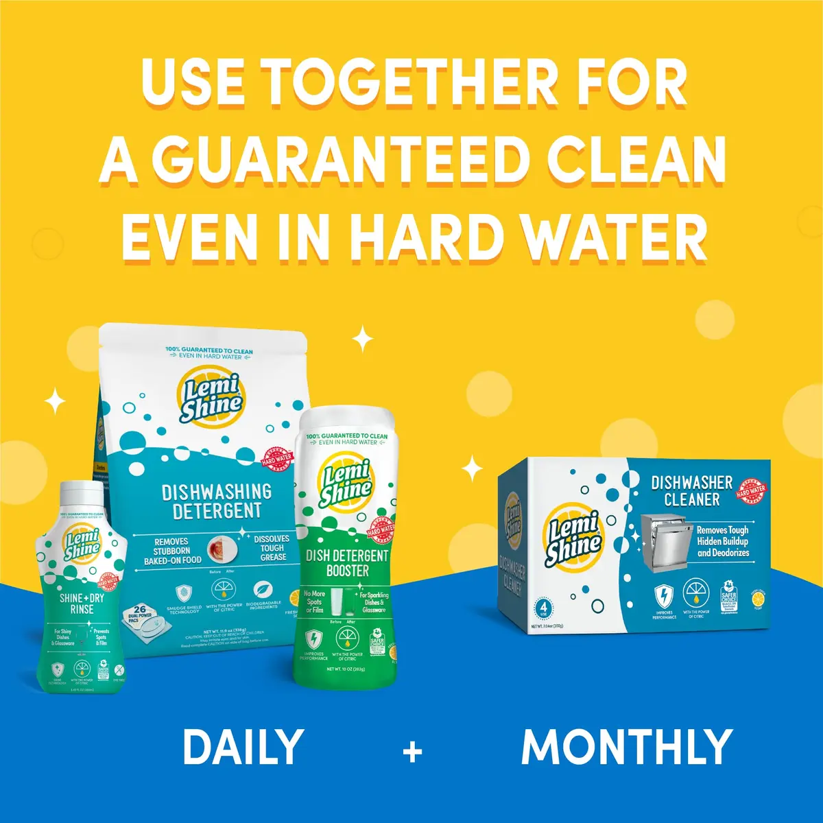 Lemi Shine Natural Dish Detergent Booster - 10 oz (8 Pack) | Hard Water Stain Remover & Citric Acid Cleaner - view 6
