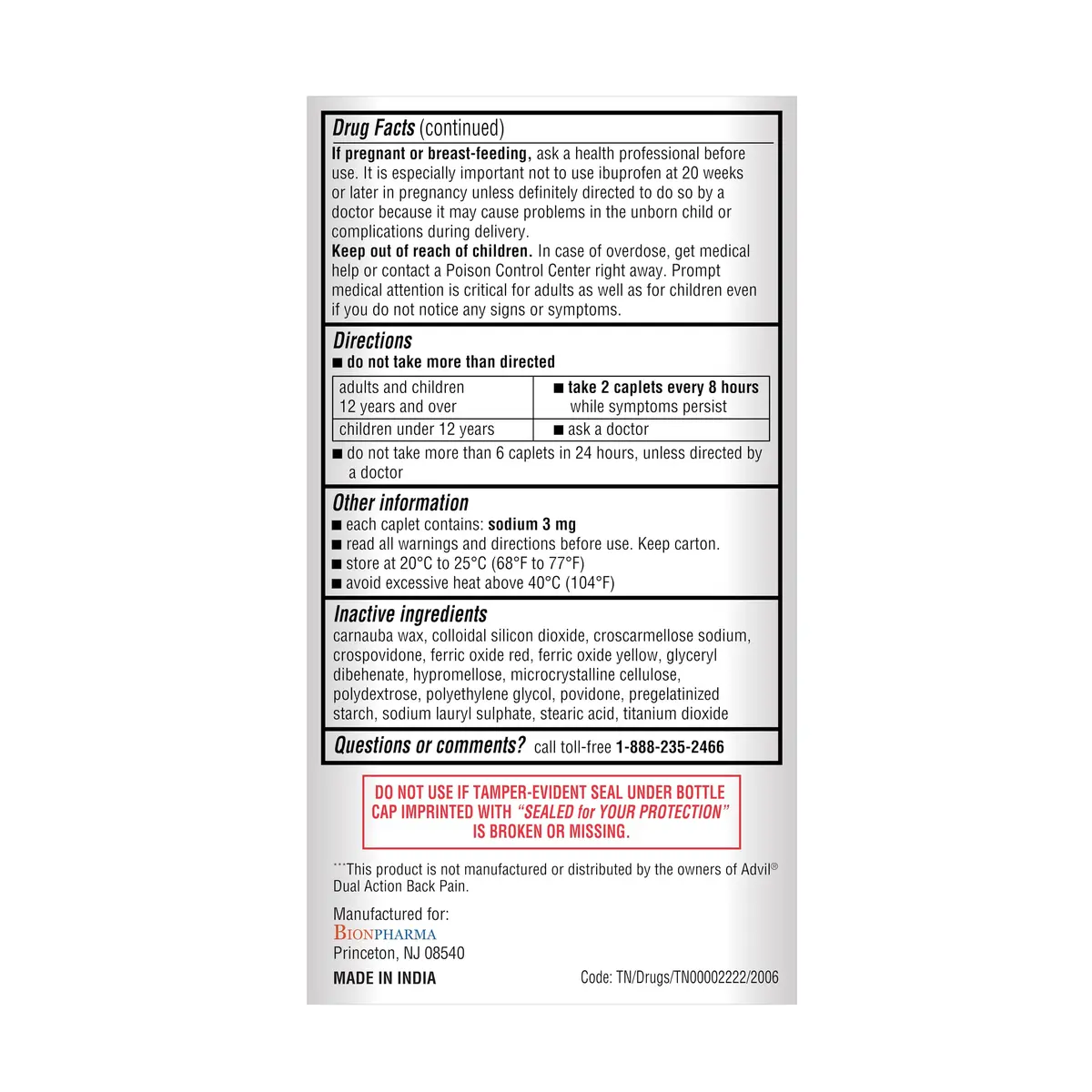 A+Health Dual Action Back Pain Relief Caplets 144 ct | Acetaminophen & Ibuprofen for Fast Relief - view 9