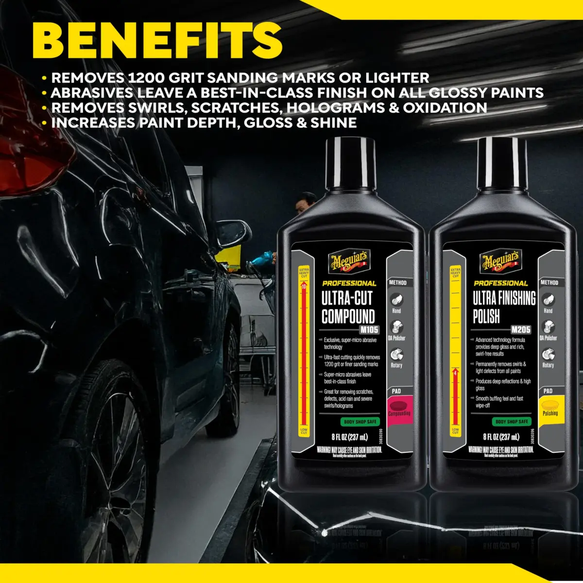 Meguiar's Mirror Glaze Compound & Polish Kit 227g (8 Oz) | Removes Scratches & Swirls for Showroom Gloss - view 8
