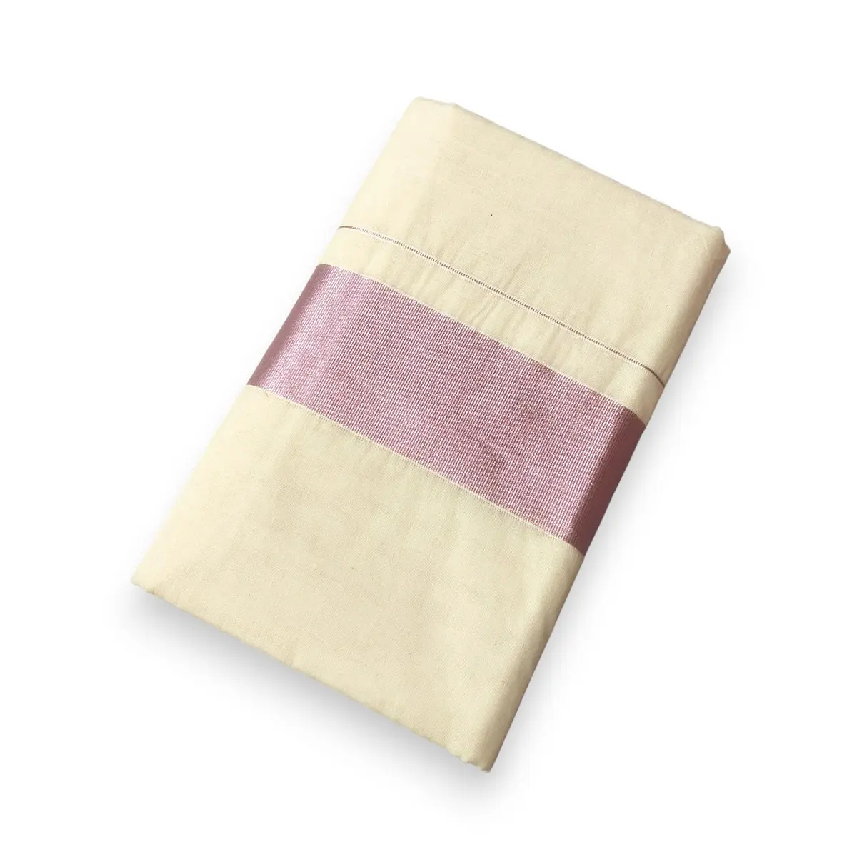 TEXATION Plain Cotton Kasavu Saree with Running Blouse 5.5m (18.04 ft) | Authentic Kerala Weave for Festivals - main product image