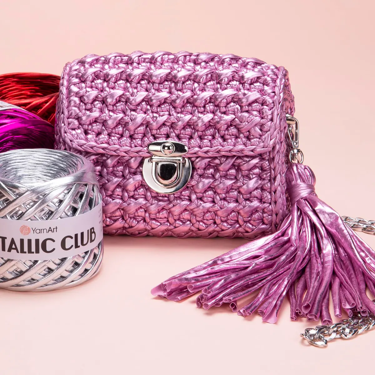 YarnArt Metallic Club Yarn Super Bulky 180g | Shiny Polyester for Crochet & Rugs - view 7