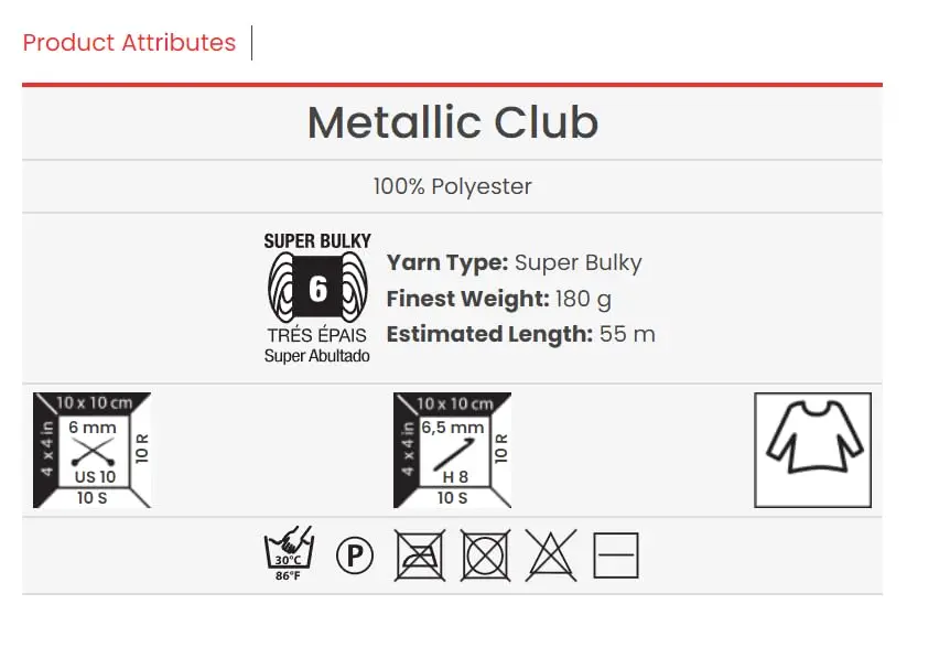 YarnArt Metallic Club Yarn Super Bulky 180g | Shiny Polyester for Crochet & Rugs - view 3
