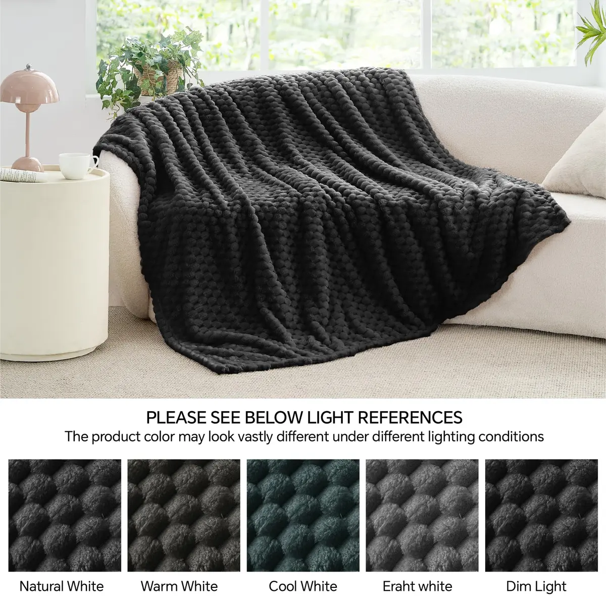 BEDELITE Black Twin Blanket for Couch, 60x80 Inches | Soft Cozy All-Season Fuzzy Throw - view 7
