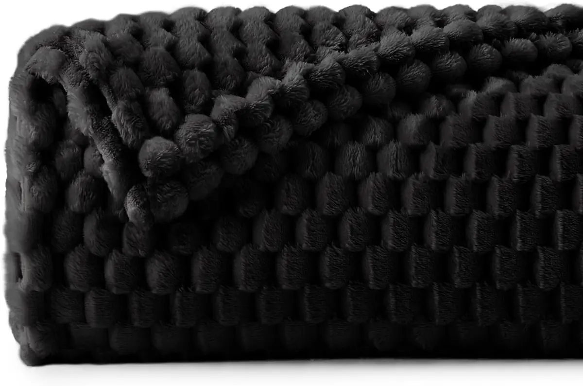 BEDELITE Black Twin Blanket for Couch, 60x80 Inches | Soft Cozy All-Season Fuzzy Throw - view 2