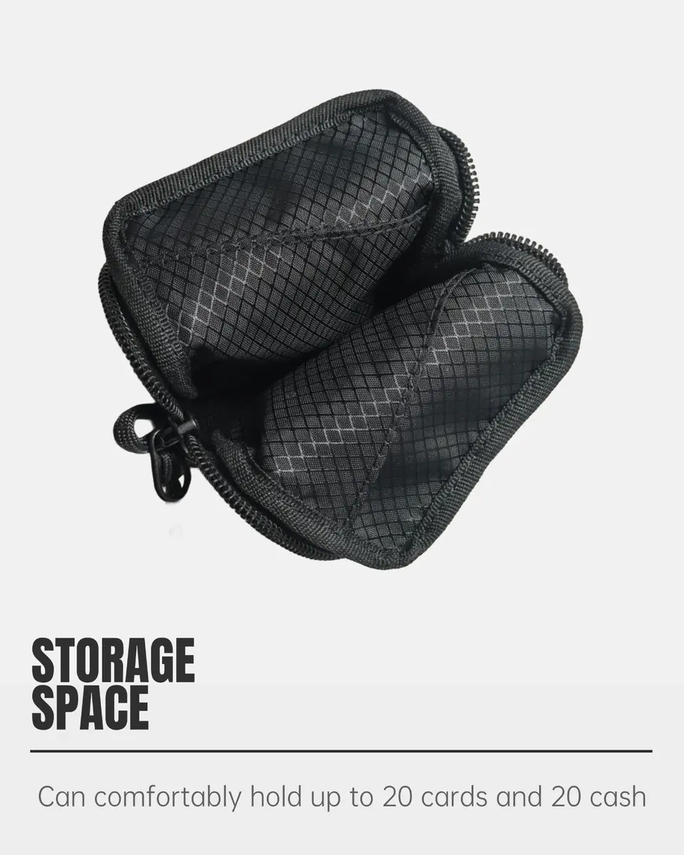 Y-SHP MATRIX EDC Wallet Pouch Black Fog UHMWPE 10.9cm (4.3in) | RFID Blocking Zipper Wallet - view 3