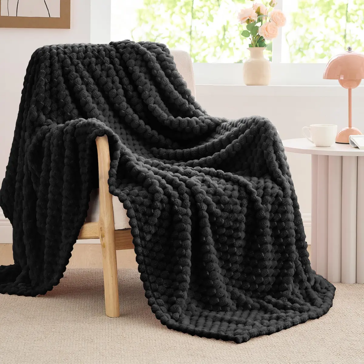 BEDELITE Black Throw Blanket for Couch, 50x60 Inches | Super Soft Cozy Fuzzy Blanket for All Seasons - view 8