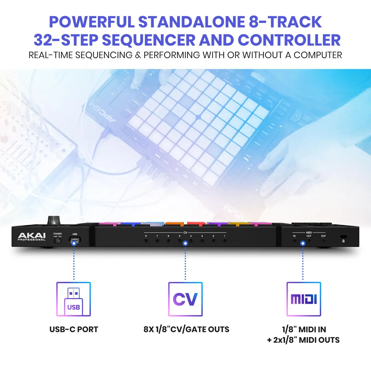 Akai Professional APC64 USB MIDI Pad Controller with 64 RGB Pads & 8 Touch Strips | Music Production & Live Performance - view 5