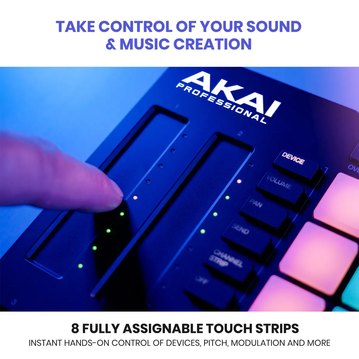 Akai Professional APC64 USB MIDI Pad Controller with 64 RGB Pads & 8 Touch Strips | Music Production & Live Performance - view 3