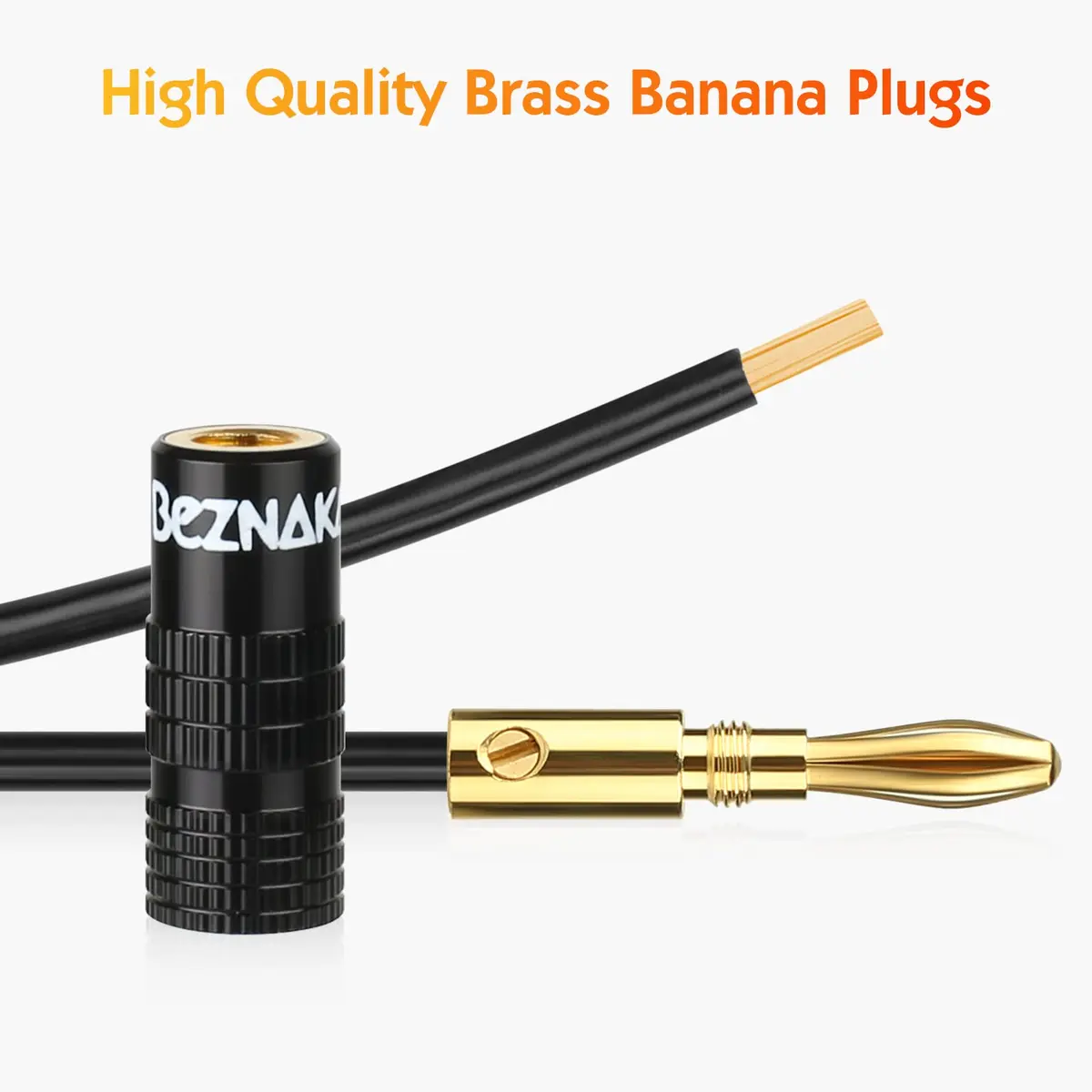 Beznaka Banana Plugs with Dual Set Screws, Black and Red Aluminum Shell, 12-Pack | Gold-Plated Brass Contacts for Pristine Audio - view 4
