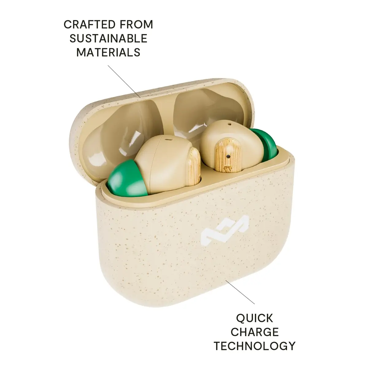 House of Marley Little Bird True Wireless Earbuds Cream | 6 Hours Playtime, USB-C Quick Charge - view 7