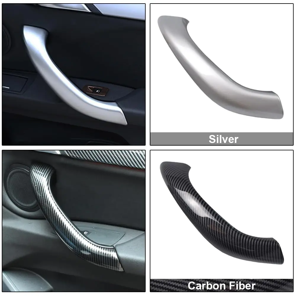 Kakulkomen Carbon Fiber Interior Door Panel Handle Pull Outer Cover Trim Replacement for BMW X1 X2 F48 F49 F39 2016-2020 (2-Piece Set) - view 8