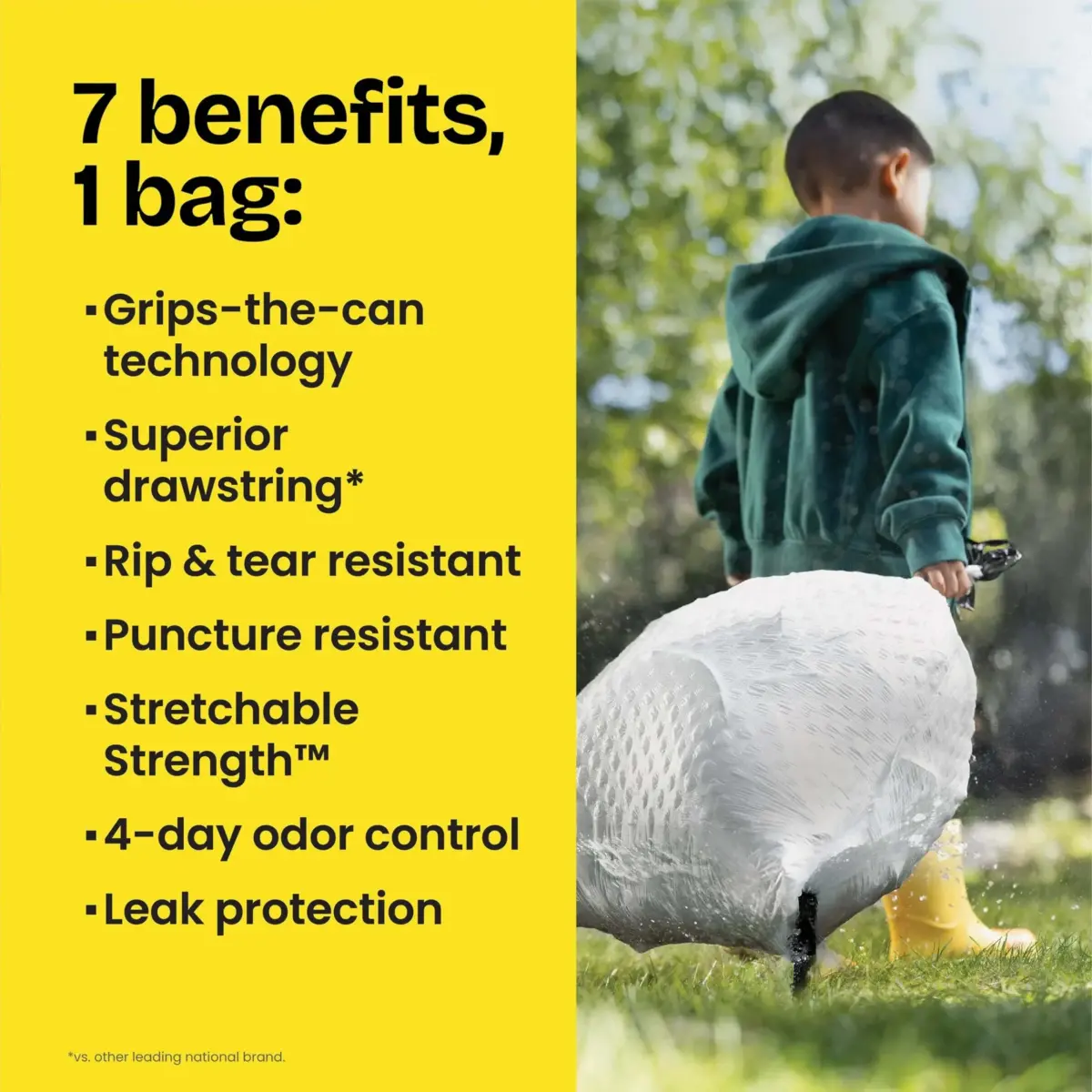 Glad ForceFlex Tall Kitchen Trash Bags 13 Gallon 110 Count Gray | Strong Stretch & Leak Protection - view 6