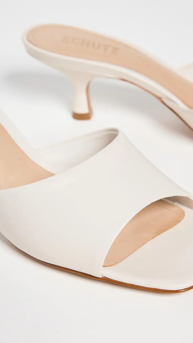 SCHUTZ Women's Dethalia Slide Heels Pearl 8.5 Medium US | Open Toe Block Heel - view 5