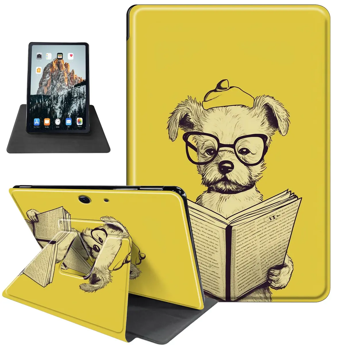 RMJKXQZG Surface Pro Case with TPU Buffer & PU Leather, 12.3 Inch | Auto Wake/Sleep, 360 Swivel Stand, Shockproof - main product image