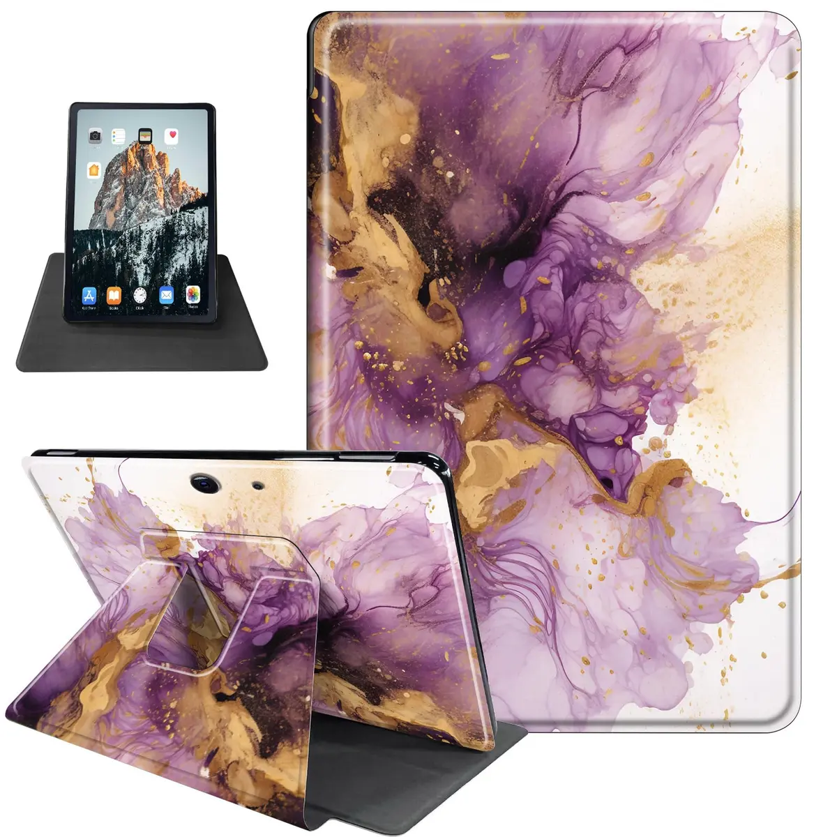 RMJKXQZG Microsoft Surface Pro Case - TPU Buffer, PU Leather, 360 Swivel Stand, Auto Wake/Sleep, Shockproof, Color Collision - main product image