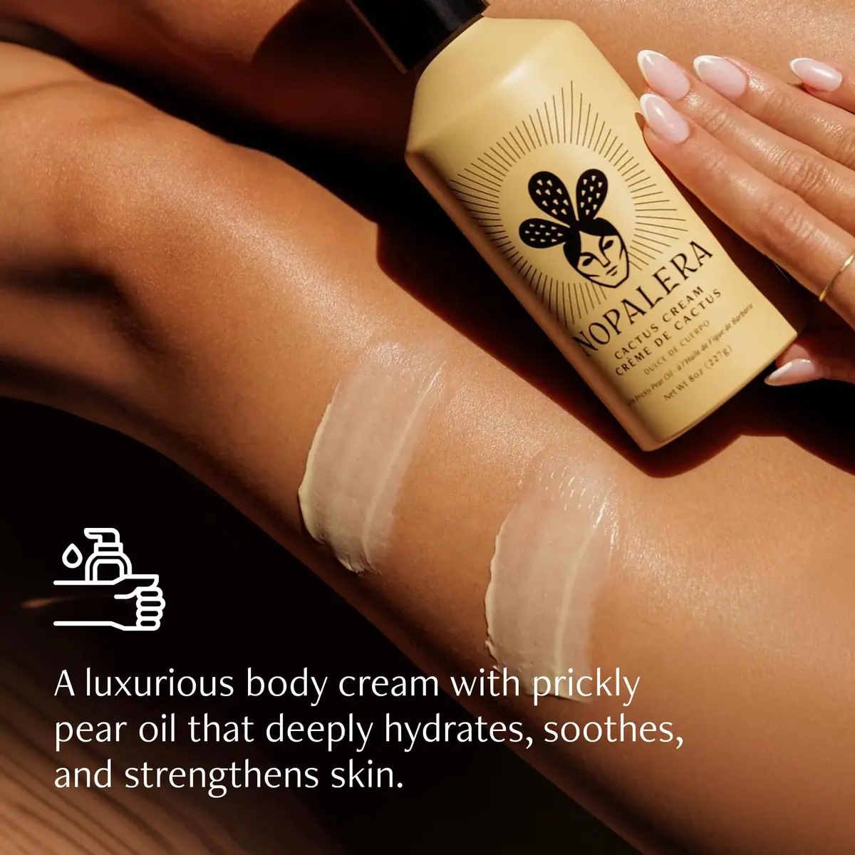 Nopalera Dulce de Cuerpo Cactus Cream Moisturizing Body Lotion 8 oz | Vegan, Prickly Pear Oil, Amber, Vanilla - view 3