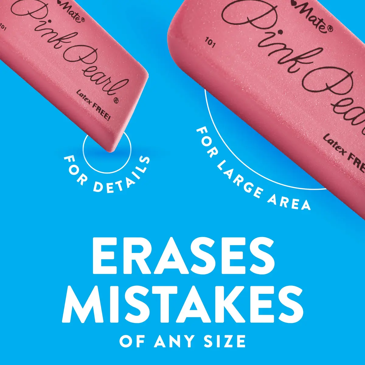 Paper Mate Pink Pearl Erasers, Large, Pack of 36 | Smudge-Resistant & Precise - view 6