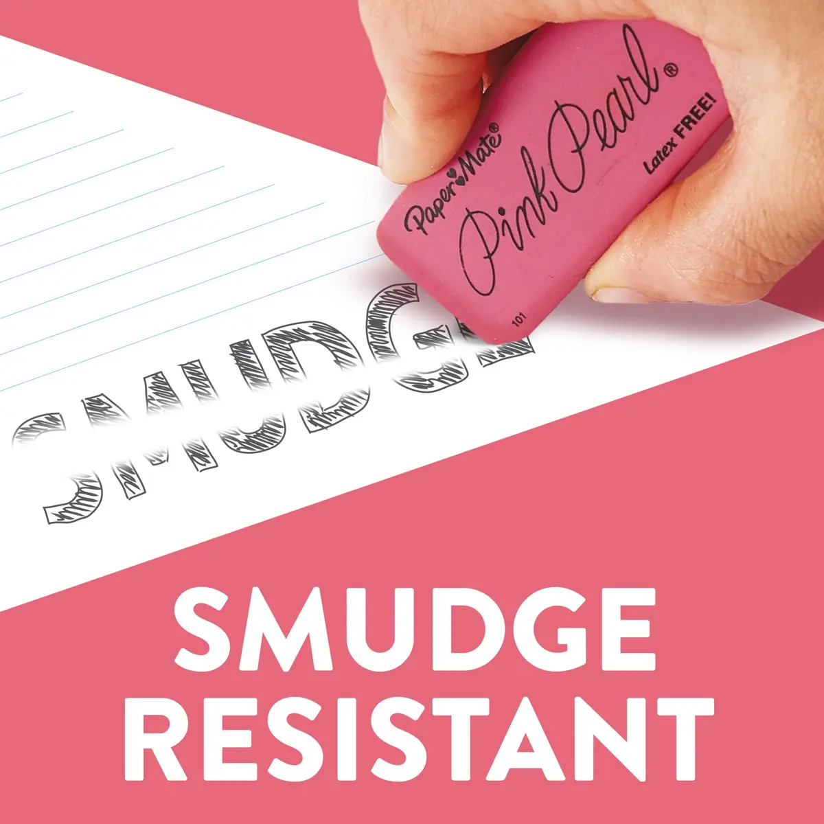 Paper Mate Pink Pearl Erasers, Large, Pack of 36 | Smudge-Resistant & Precise - view 3