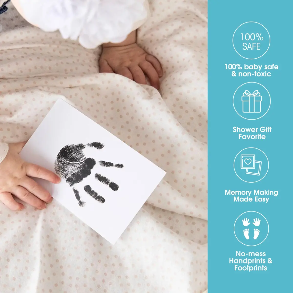 Pearhead Clean Touch Ink Pad Kit 4-Pack, Black | Mess-Free Baby & Pet Prints - view 4