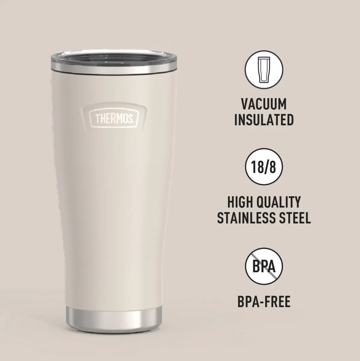 THERMOS Icon Series 24oz Stainless Steel Tumbler with Slide Lock Lid | 710ml (24 fl oz) - view 2