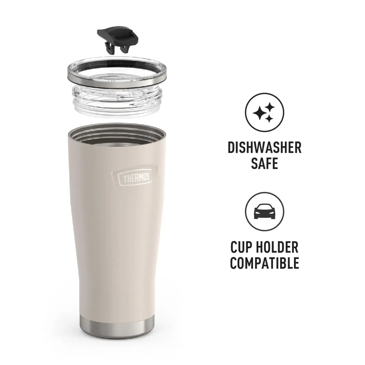 THERMOS Icon Series 24oz Stainless Steel Tumbler with Slide Lock Lid | 710ml (24 fl oz) - view 3